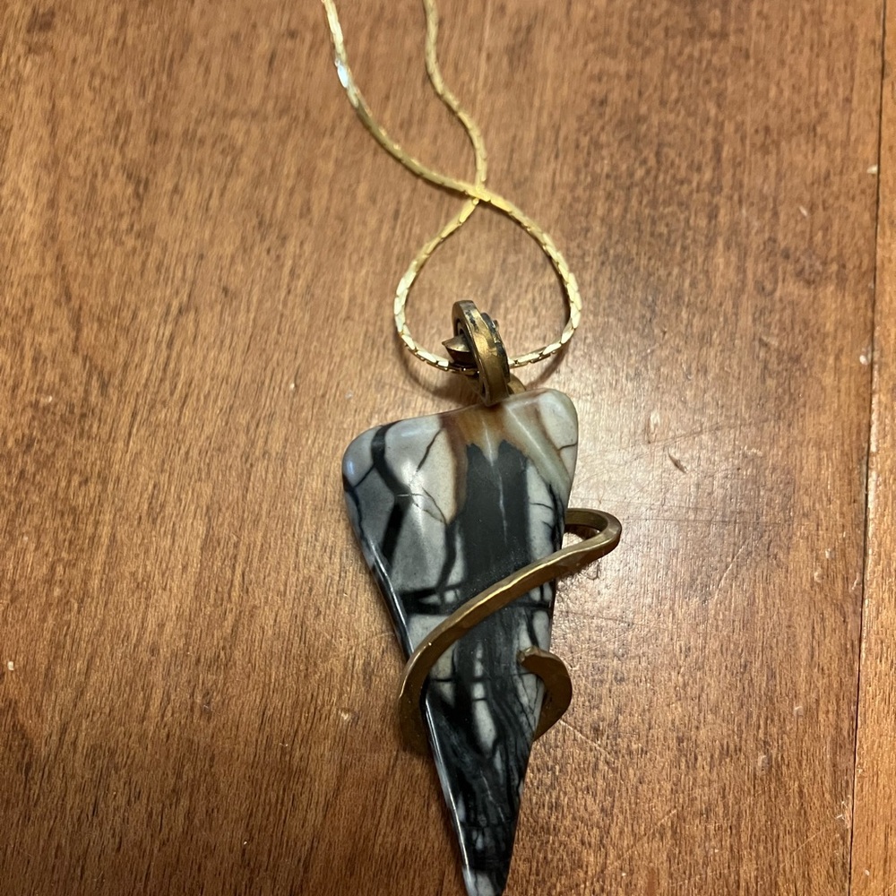 Gold and Black Pendant Necklace